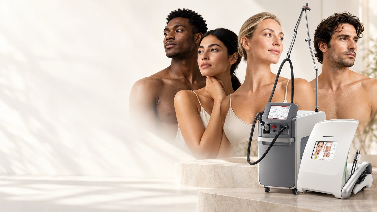 Femmes et hommes de carnations différentes, laser et appareil d’électro-épilation